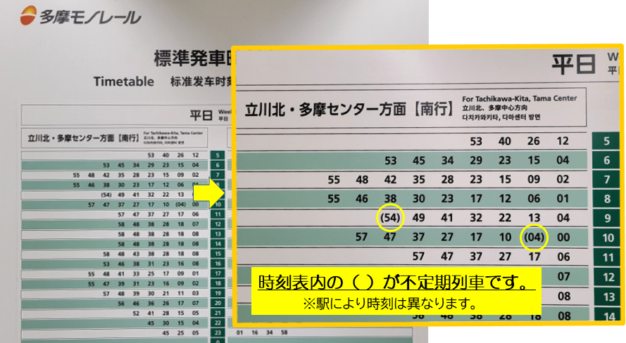 不定期列車の運行について - TamaMonorail