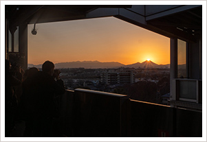 柴崎体育館駅のダイヤモンド富士